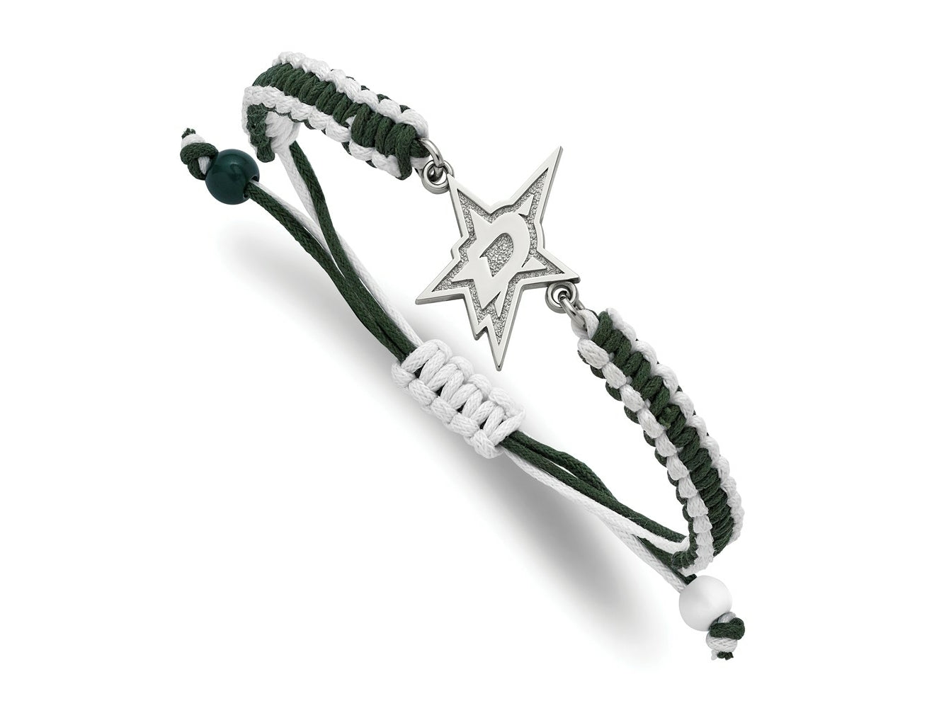 LogoArt Stainless Steel NHL Dallas Stars Adjustable Cord Bracelet