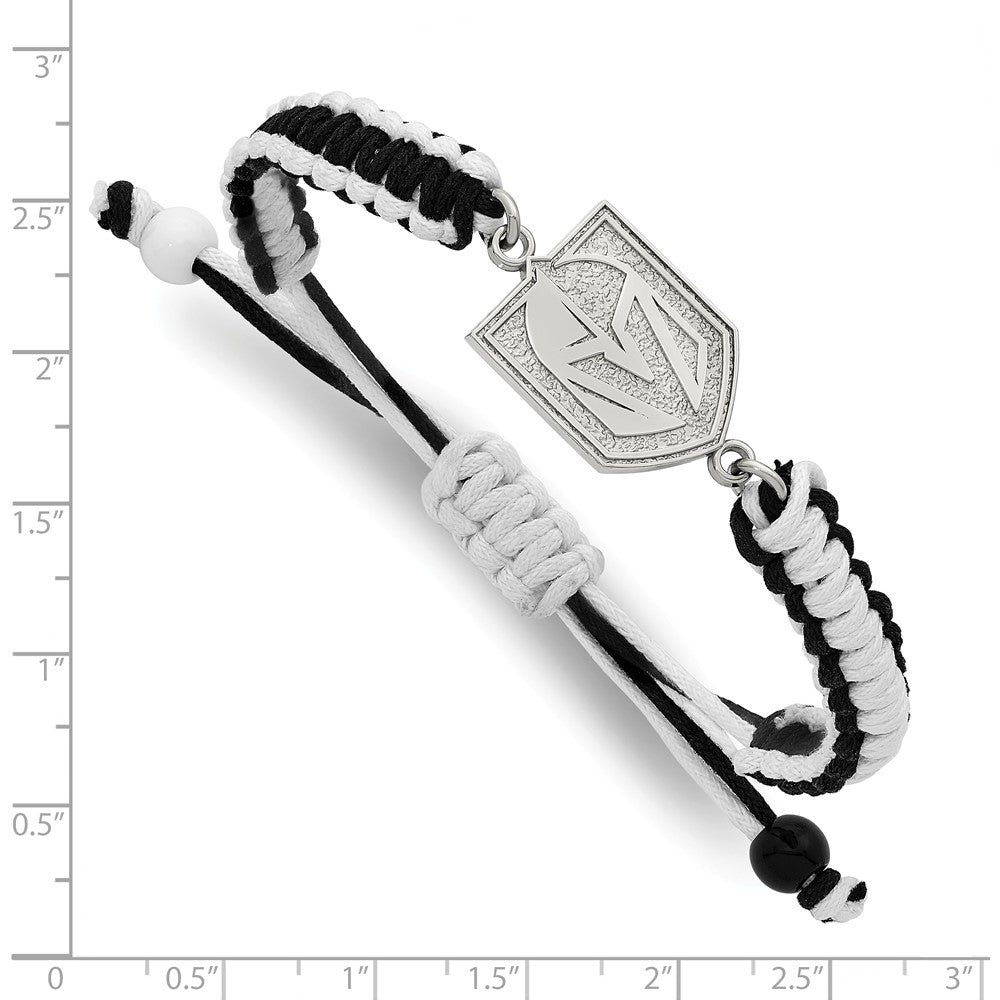 LogoArt Stainless Steel NHL Vegas en Knights Adjustable Cord Bracelet