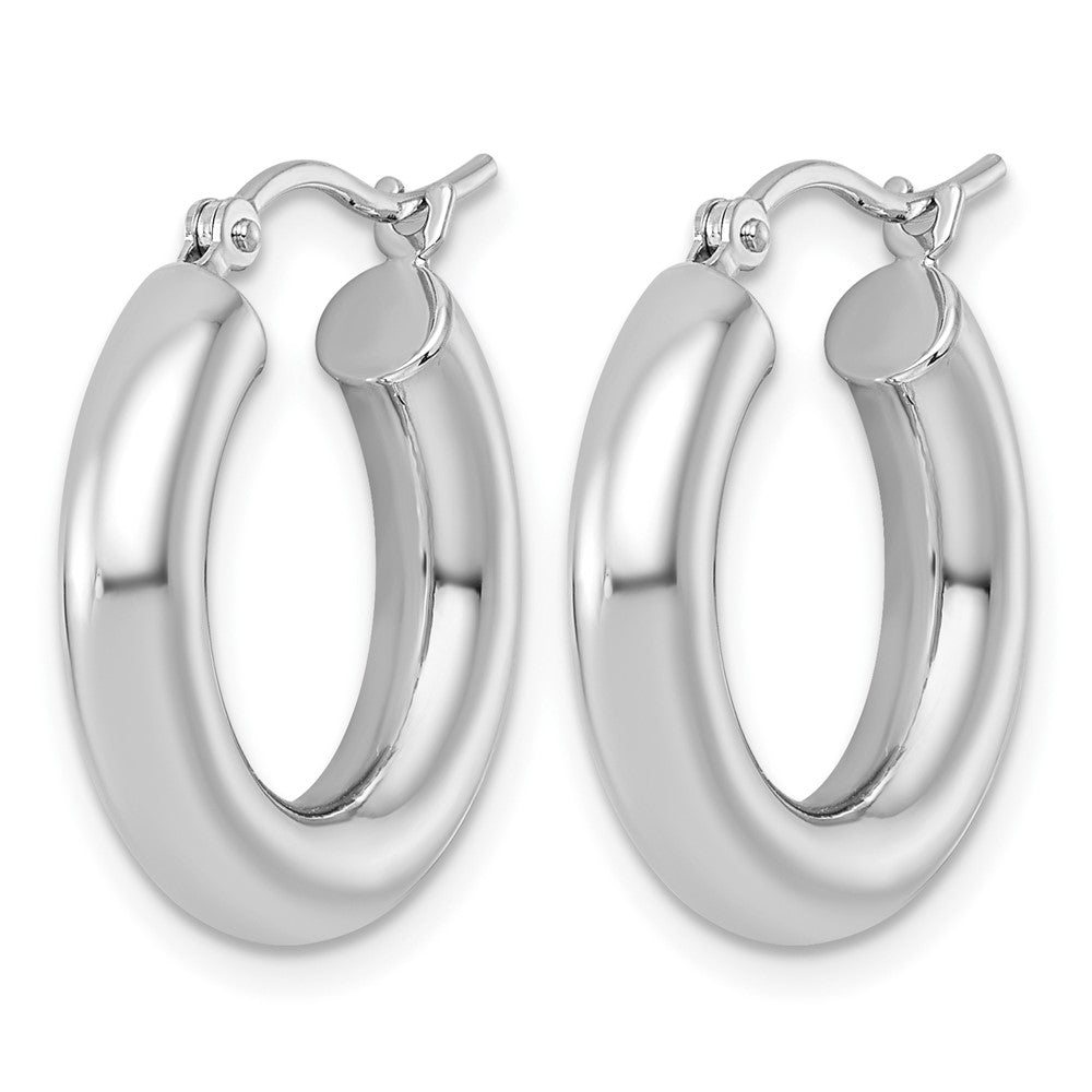 FJC Finejewelers 14 kt White Gold Hoop Polished x 20mm Lightweight Tube Earrings 20 mm x 4 mm