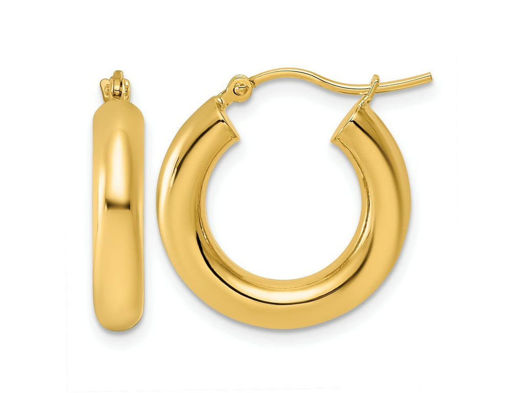 FJC Finejewelers 14 kt Yellow Gold Hoop Polished x 20mm Lightweight Tube Earrings 20 mm x 4 mm
