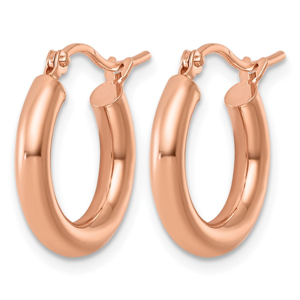 FJC Finejewelers 14 kt Rose Gold Polished x 17mm Lightweight Tube Hoop Earrings 17 mm x 3 mm