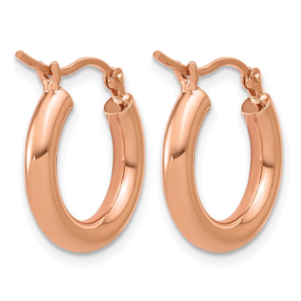FJC Finejewelers 14 kt Rose Gold Polished x 17mm Lightweight Tube Hoop Earrings 17 mm x 3 mm