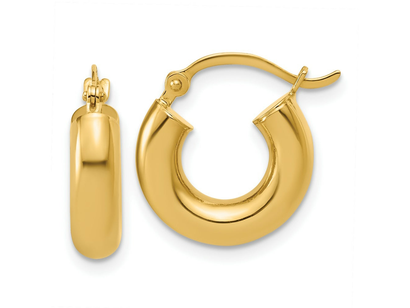 FJC Finejewelers 14 kt Yellow Gold Hoop Polished x 15mm Lightweight Tube Earrings 15 mm x 4 mm