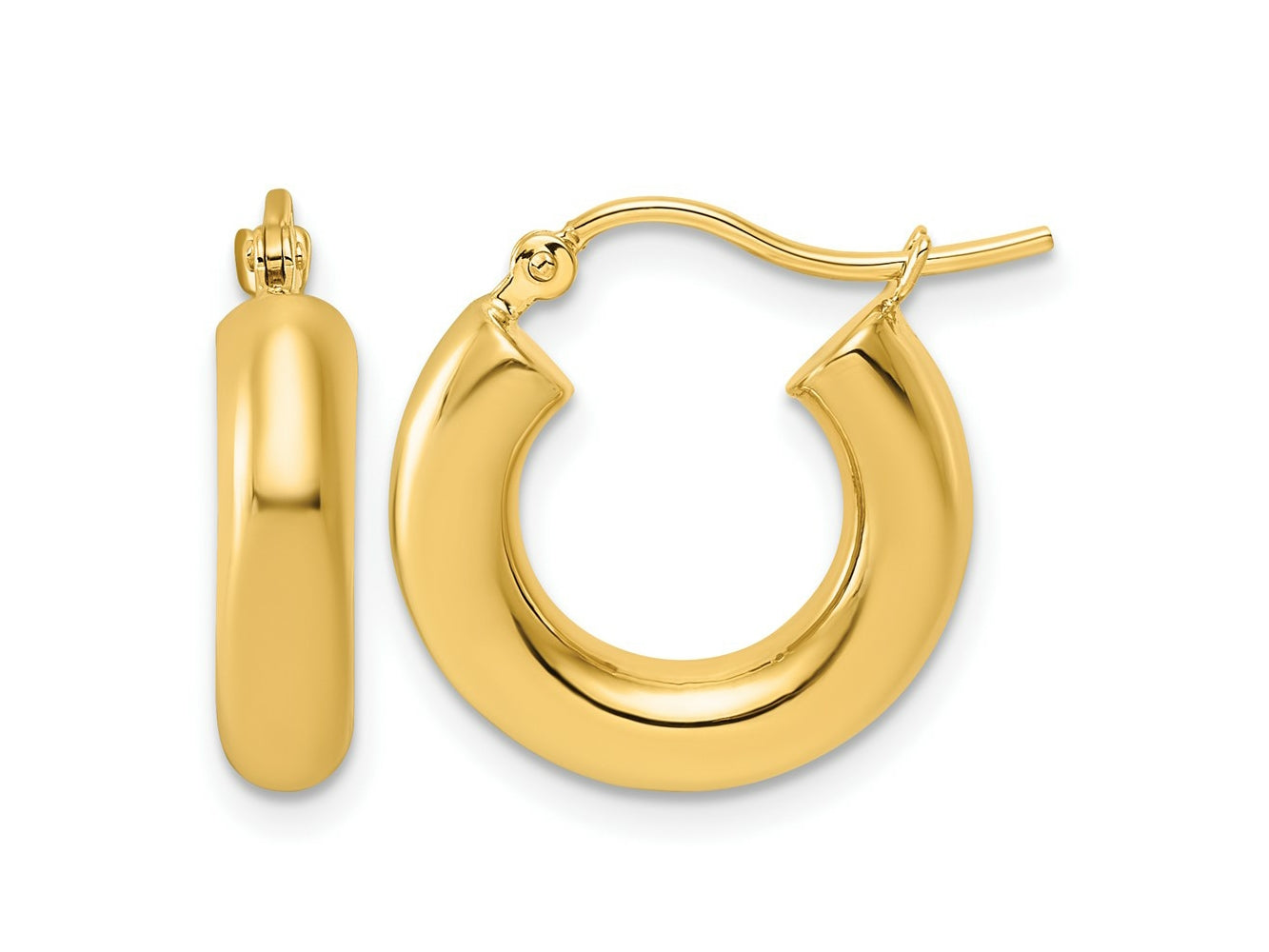 FJC Finejewelers 14 kt Yellow Gold Polished x 17mm Tube Hoop Earrings 17 mm x 4 mm