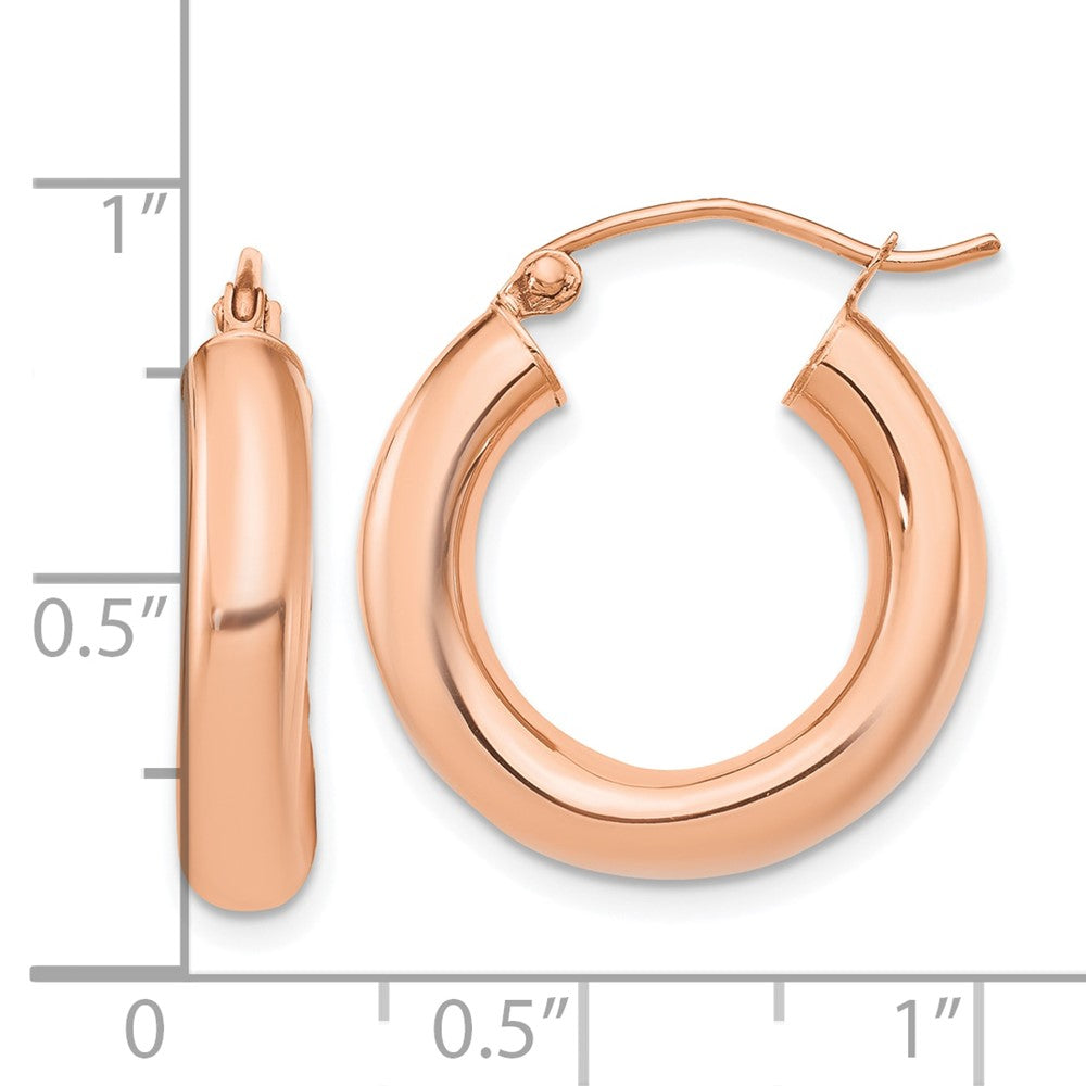FJC Finejewelers 14 kt Rose Gold Polished x 20mm Tube Hoop Earrings 20 mm x 4 mm