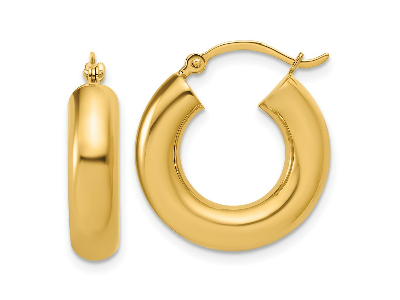 FJC Finejewelers 14 kt Yellow Gold Polished x 20mm Tube Hoop Earrings 20 mm x 5 mm