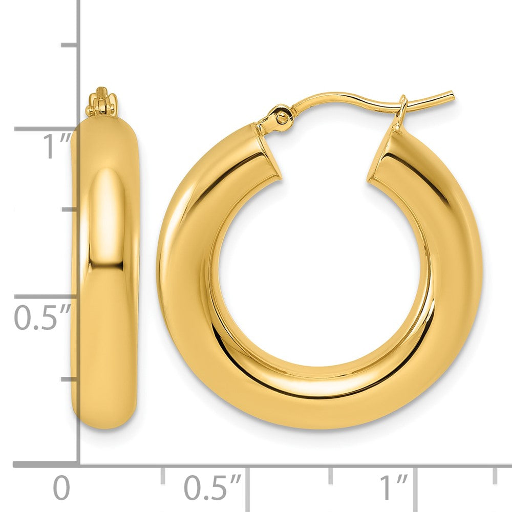 FJC Finejewelers 14 kt Yellow Gold Polished x 2 Lightweight Hoop Earrings 25 x 5 mm