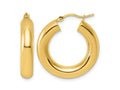 FJC Finejewelers 14 kt Yellow Gold Polished x 2 Lightweight Hoop Earrings 25 x 5 mm