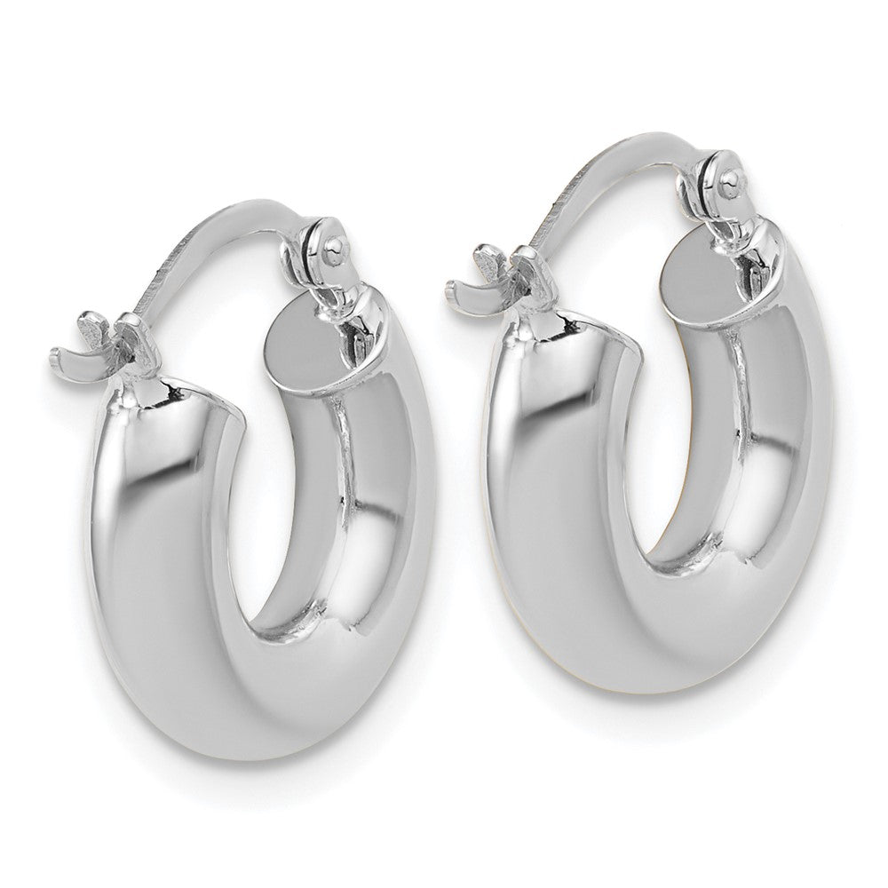 FJC Finejewelers 14 kt White Gold Polished x 15mm Tube Hoop Earrings 15 mm x 4 mm