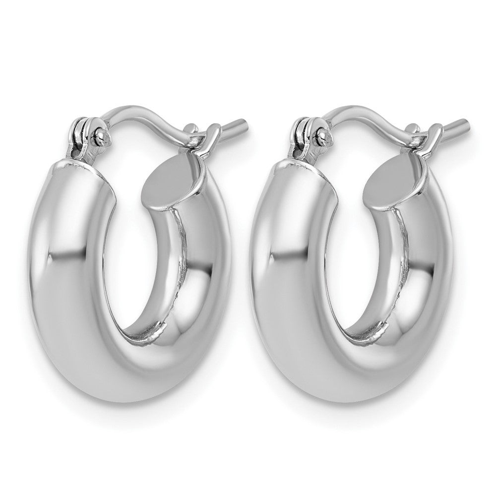 FJC Finejewelers 14 kt White Gold Polished x 15mm Tube Hoop Earrings 15 mm x 4 mm