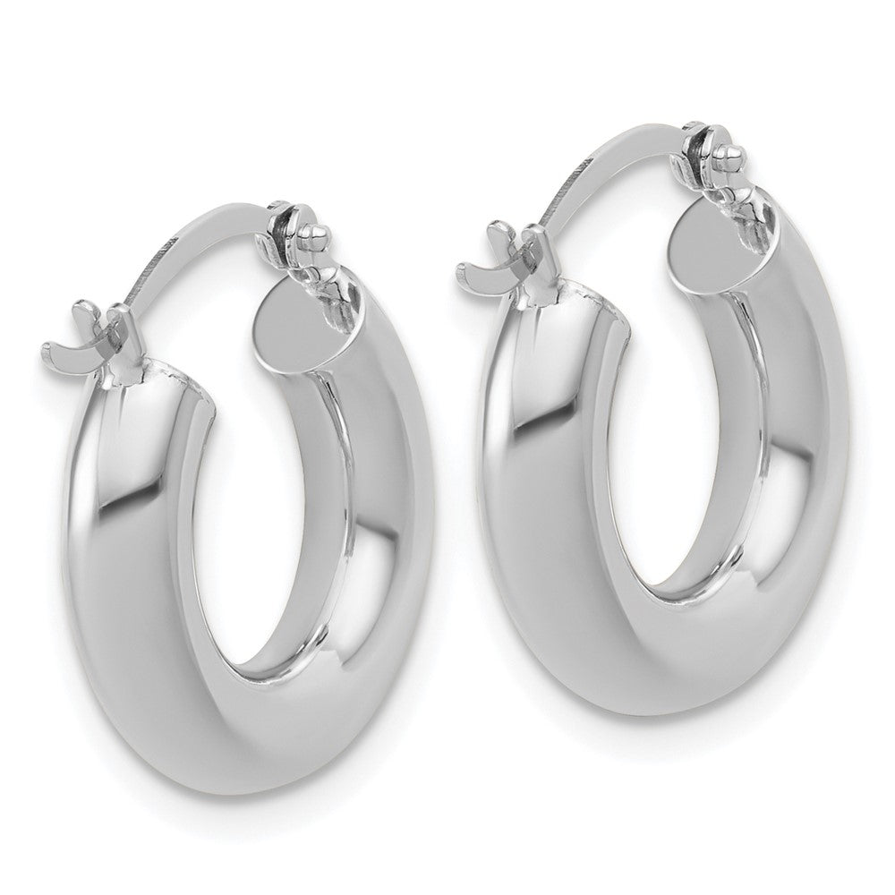 FJC Finejewelers 14 kt White Gold Hoop Polished x 17mm Lightweight Tube Earrings 17 mm x 4 mm