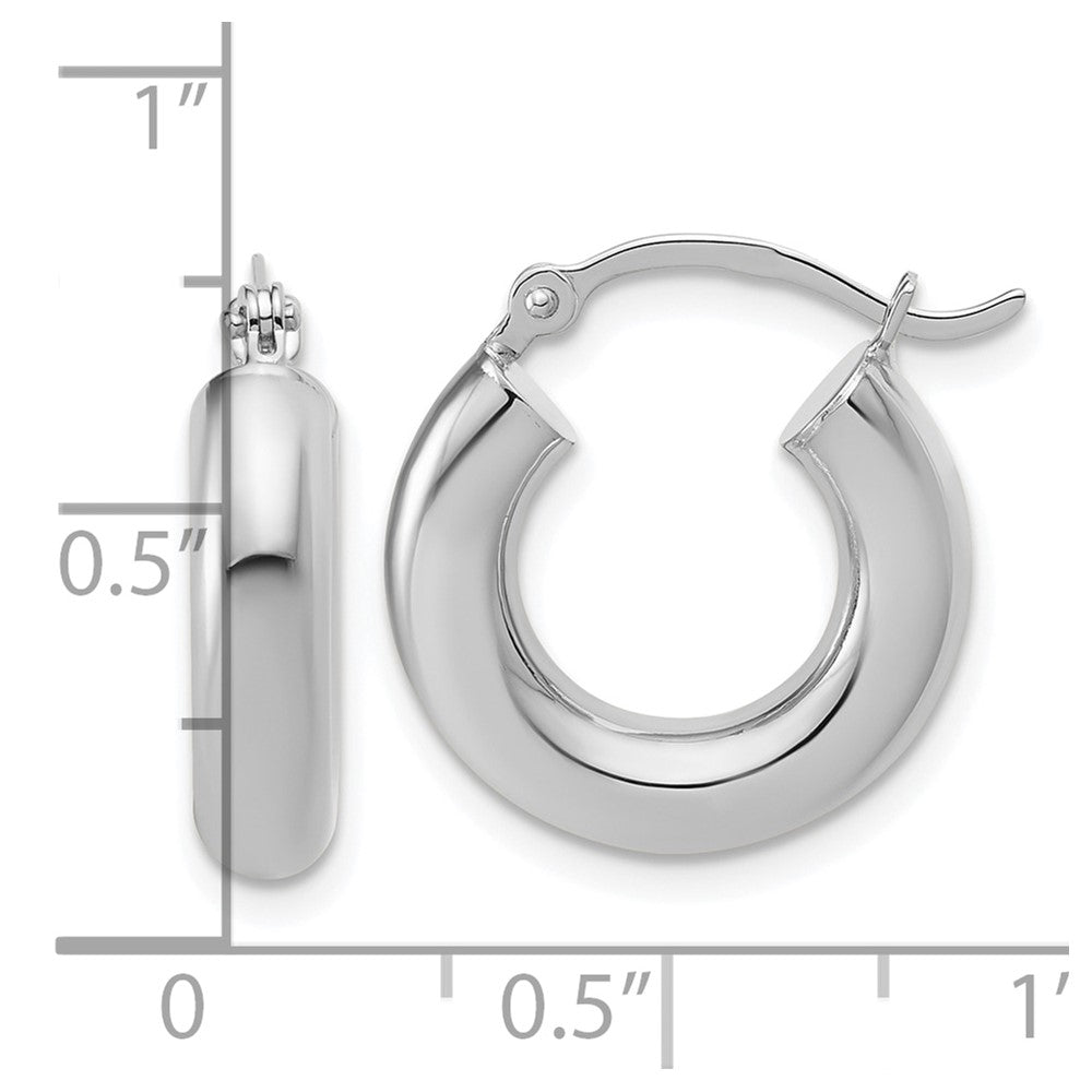 FJC Finejewelers 14 kt White Gold Hoop Polished x 17mm Lightweight Tube Earrings 17 mm x 4 mm