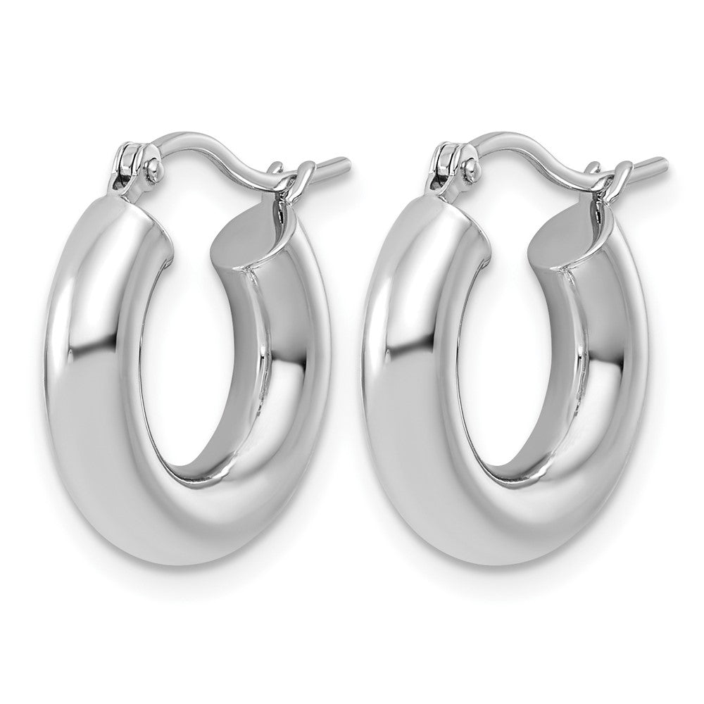 FJC Finejewelers 14 kt White Gold Hoop Polished x 17mm Lightweight Tube Earrings 17 mm x 4 mm