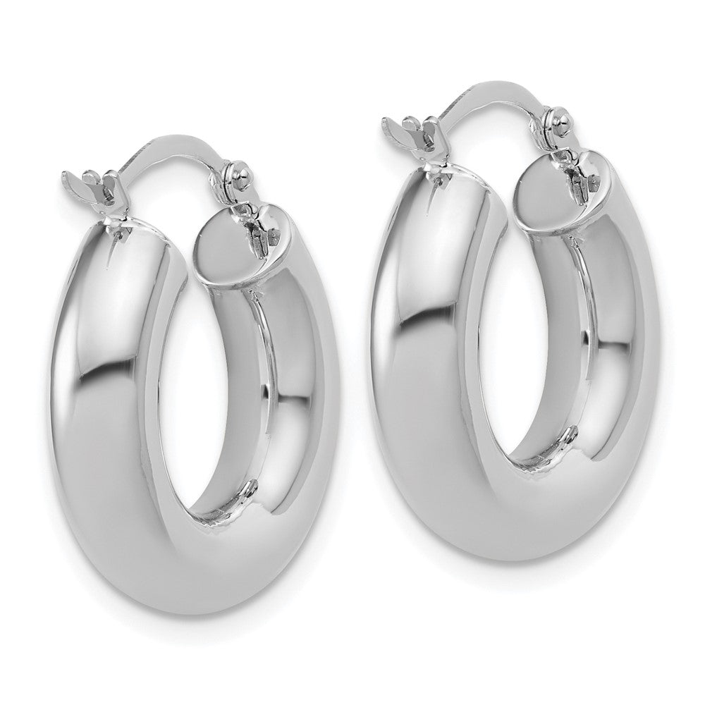 FJC Finejewelers 14 kt White Gold Polished x 20mm Tube Hoop Earrings 20 mm x 5 mm