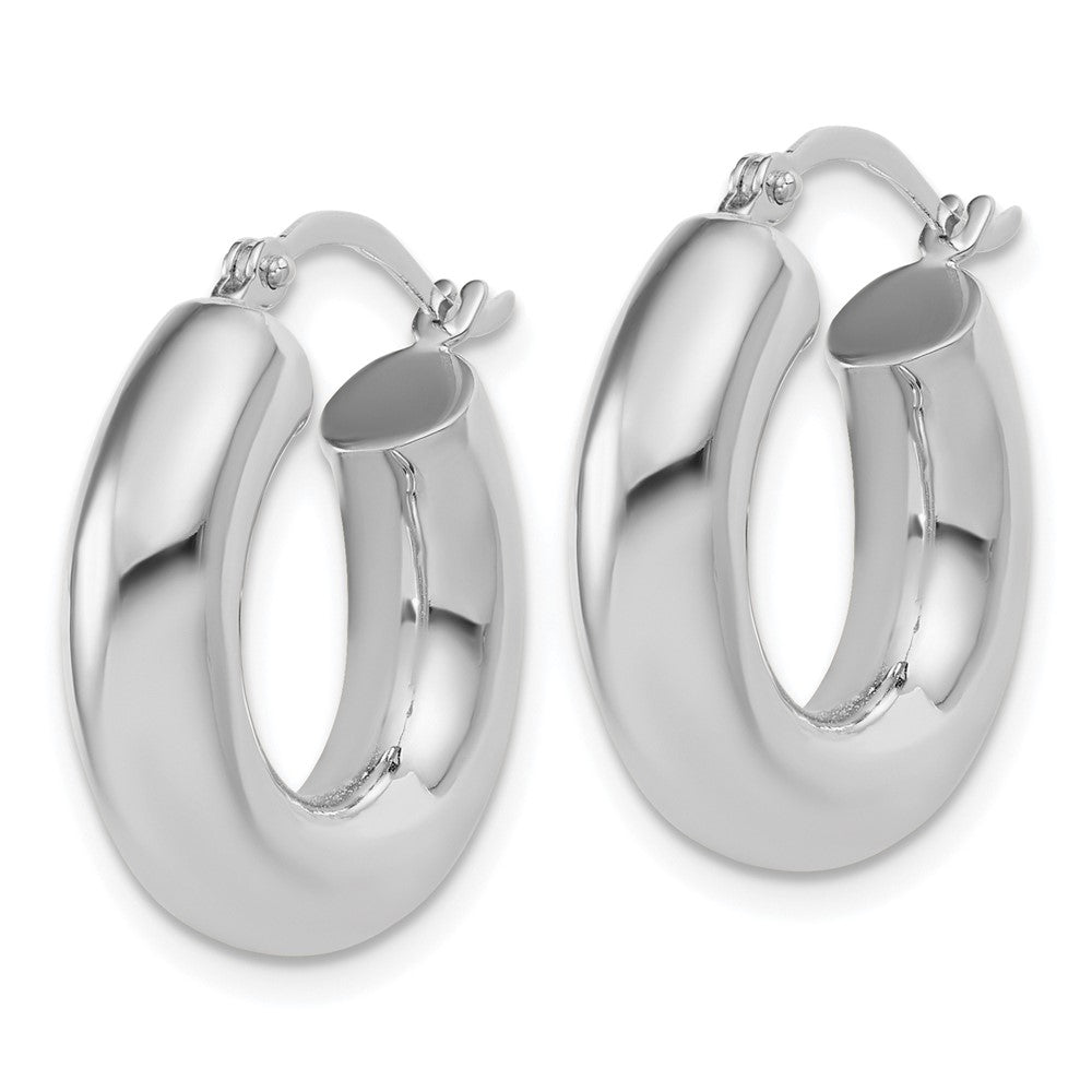 FJC Finejewelers 14 kt White Gold Polished x 20mm Tube Hoop Earrings 20 mm x 5 mm