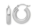 FJC Finejewelers 14 kt White Gold Polished x 20mm Tube Hoop Earrings 20 mm x 5 mm