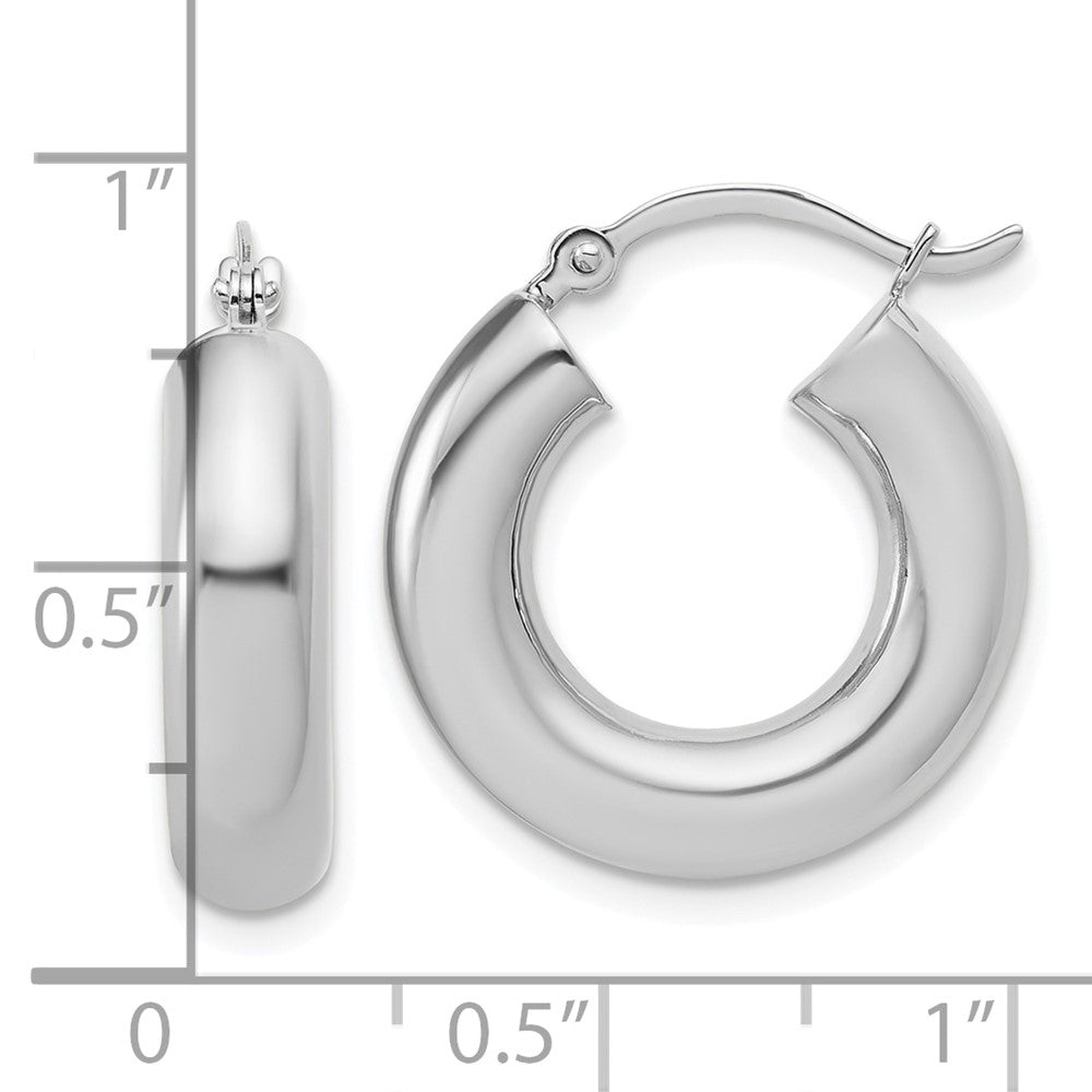 FJC Finejewelers 14 kt White Gold Polished x 20mm Lightweight Hoop Earrings 20 mm x 5 mm