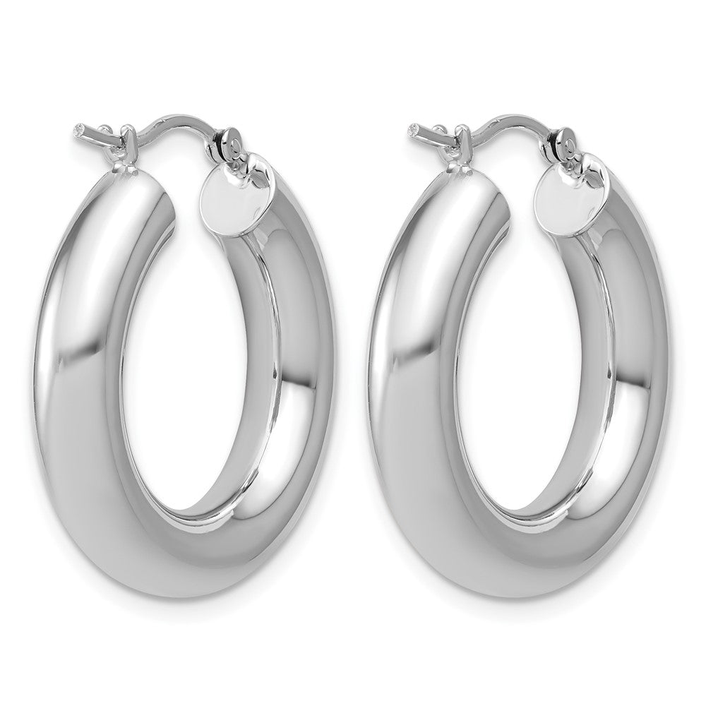 FJC Finejewelers 14 kt White Gold Polished x 2 Lightweight Hoop Earrings 25 x 5 mm