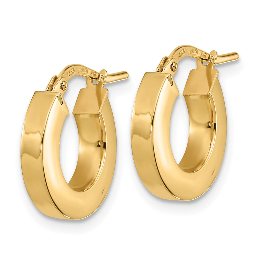 FJC Finejewelers 14 kt Yellow Gold Polished 3mm Square Tube Hoop Earrings 15 mm x 14 mm