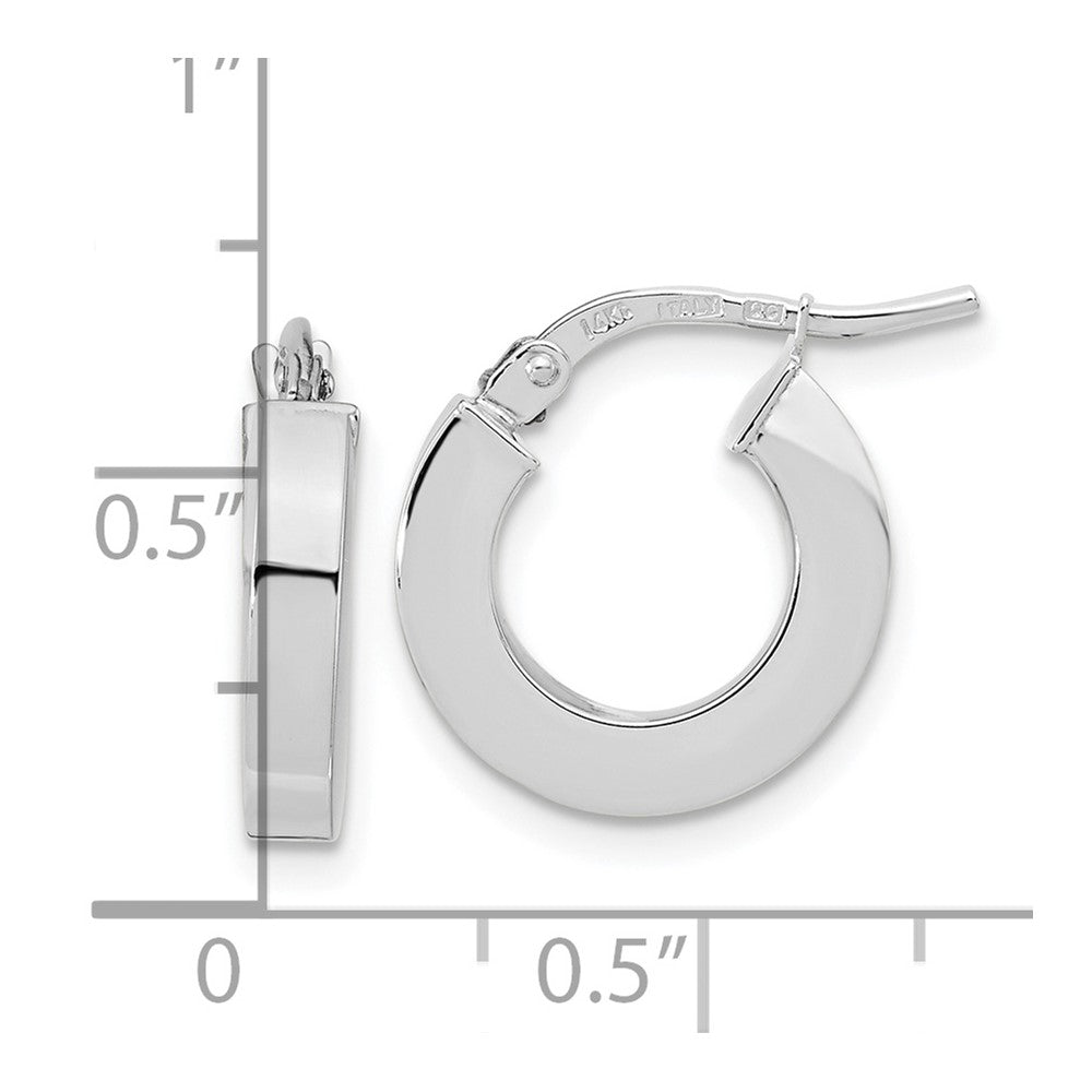 FJC Finejewelers 14 kt White Gold Hoops Polished 3mm Square Tube Hoop Earrings 15 mm x 14 mm