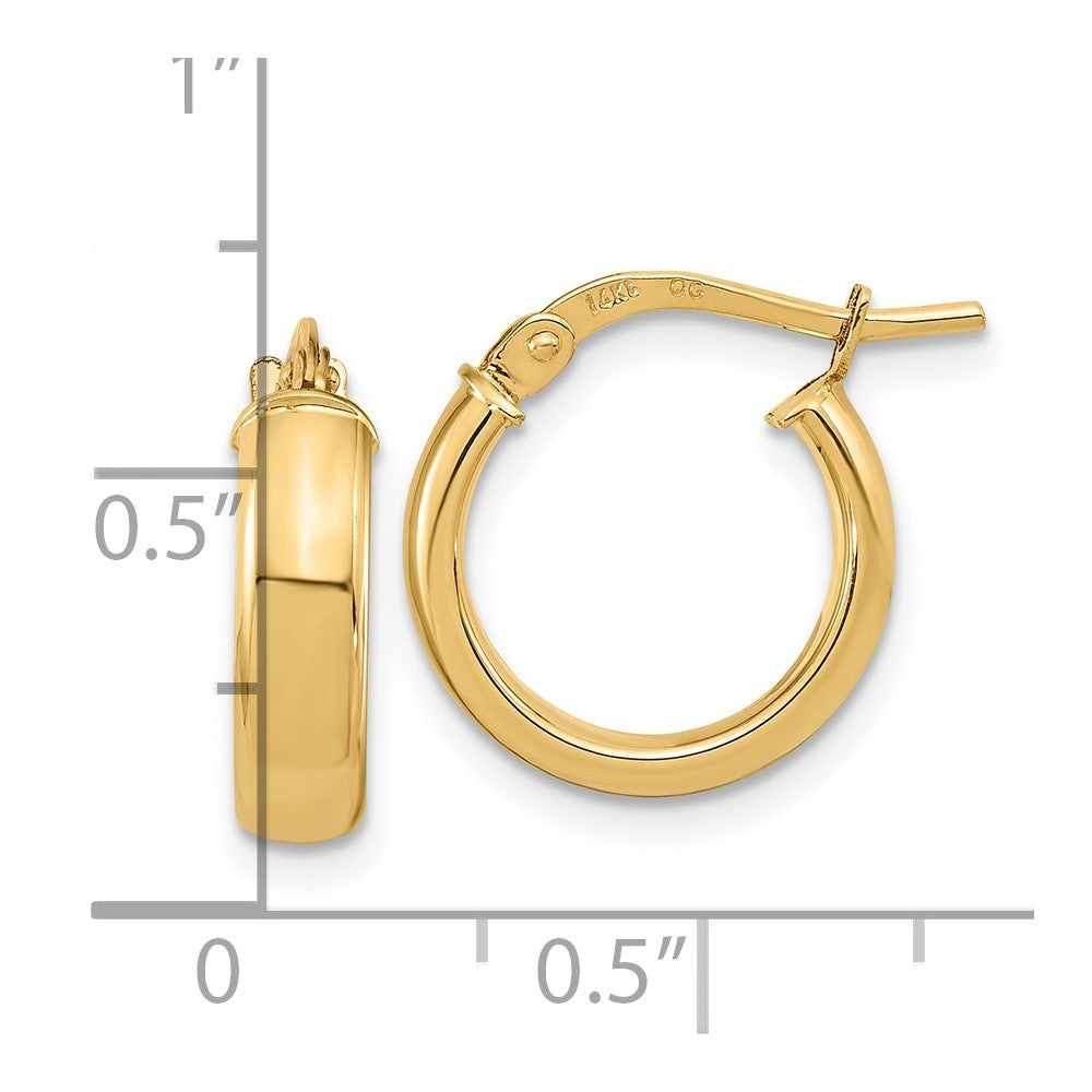 FJC Finejewelers 14 kt Yellow Gold Polished 3.7mm Hoop Earrings