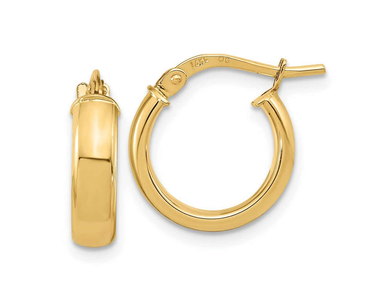 FJC Finejewelers 14 kt Yellow Gold Polished 3.7mm Hoop Earrings