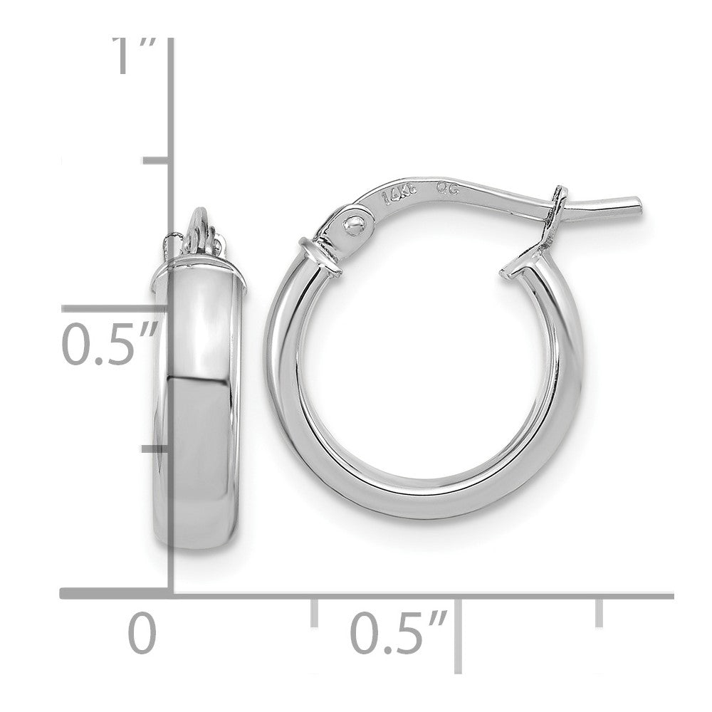 FJC Finejewelers 14 kt White Gold Hoops Polished 2.9mm Hoop Earrings