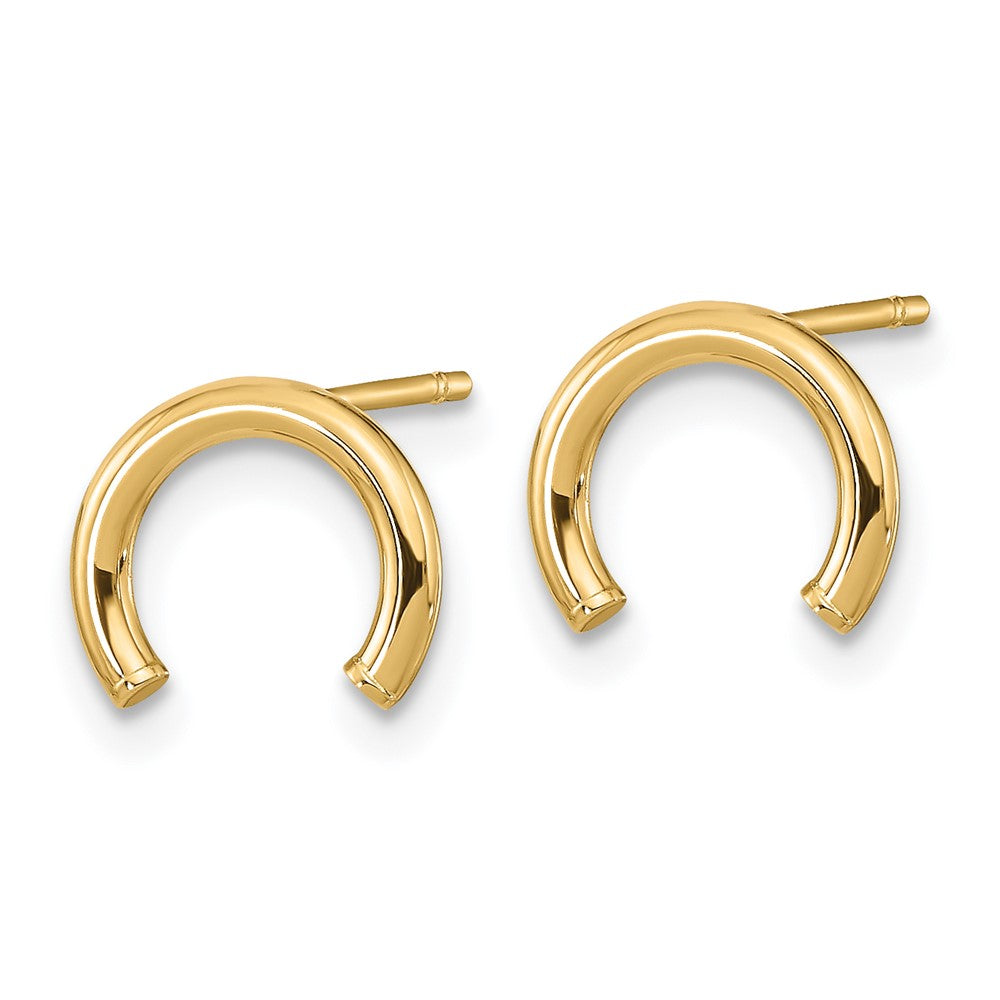 FJC Finejewelers 14 kt Yellow Gold Button Polished U Shape Tube Post Earrings 8 x 9 mm