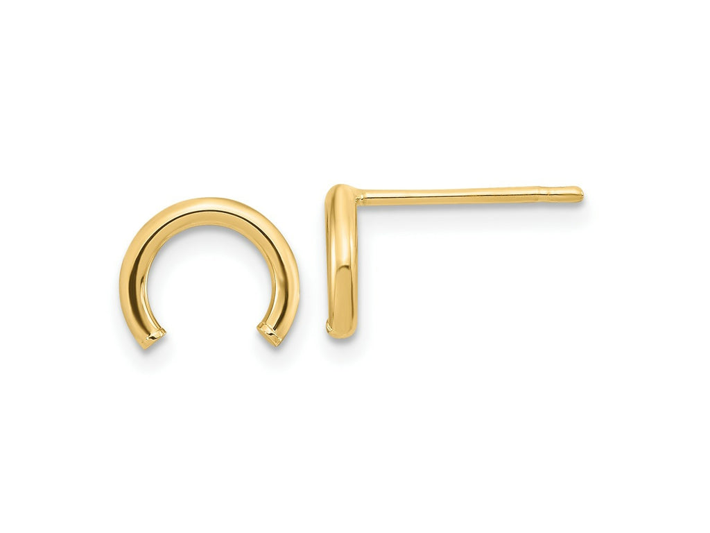FJC Finejewelers 14 kt Yellow Gold Button Polished U Shape Tube Post Earrings 8 x 9 mm