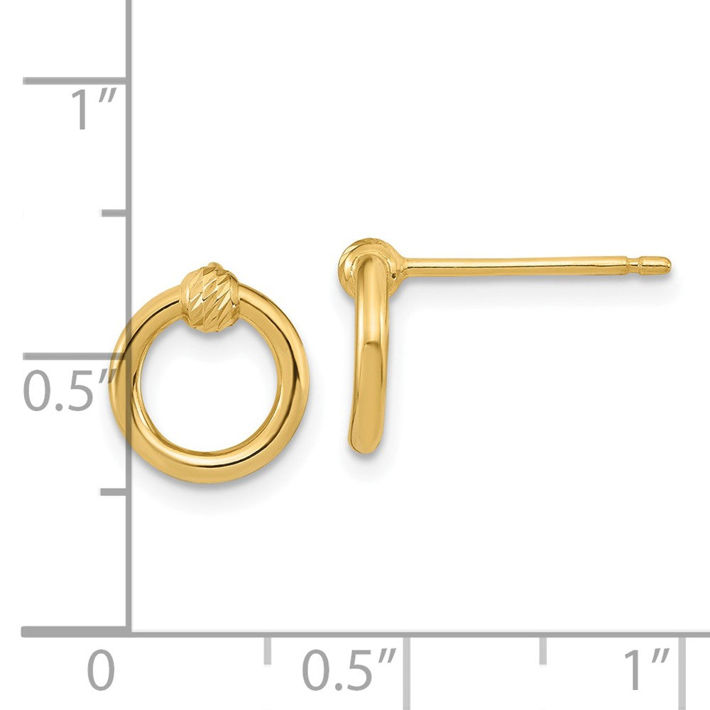 FJC Finejewelers 14 kt Yellow Gold Button Polished Bright Cut Circle Post Earrings 10 x 9 mm