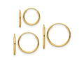 FJC Finejewelers 14 kt Yellow Gold Polished Endless Hoop 3 Piece Set 10 x 10 mm