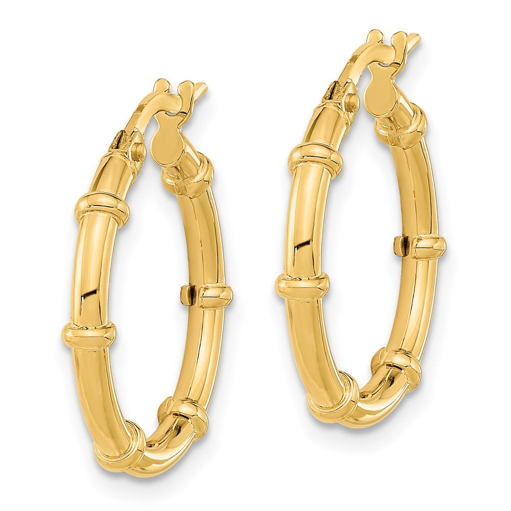 FJC Finejewelers 14 kt Yellow Gold Polished and Fancy Hoop Earrings 20 x 19 mm
