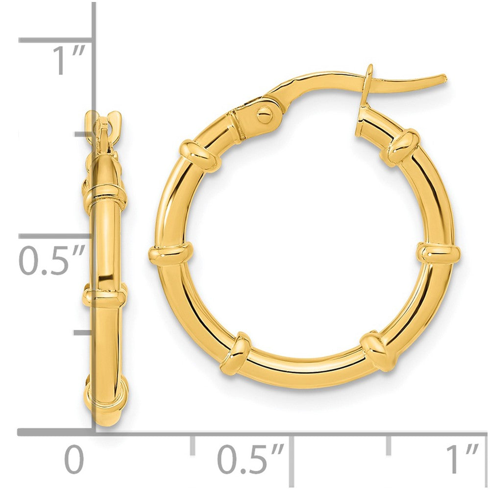 FJC Finejewelers 14 kt Yellow Gold Polished and Fancy Hoop Earrings 20 x 19 mm