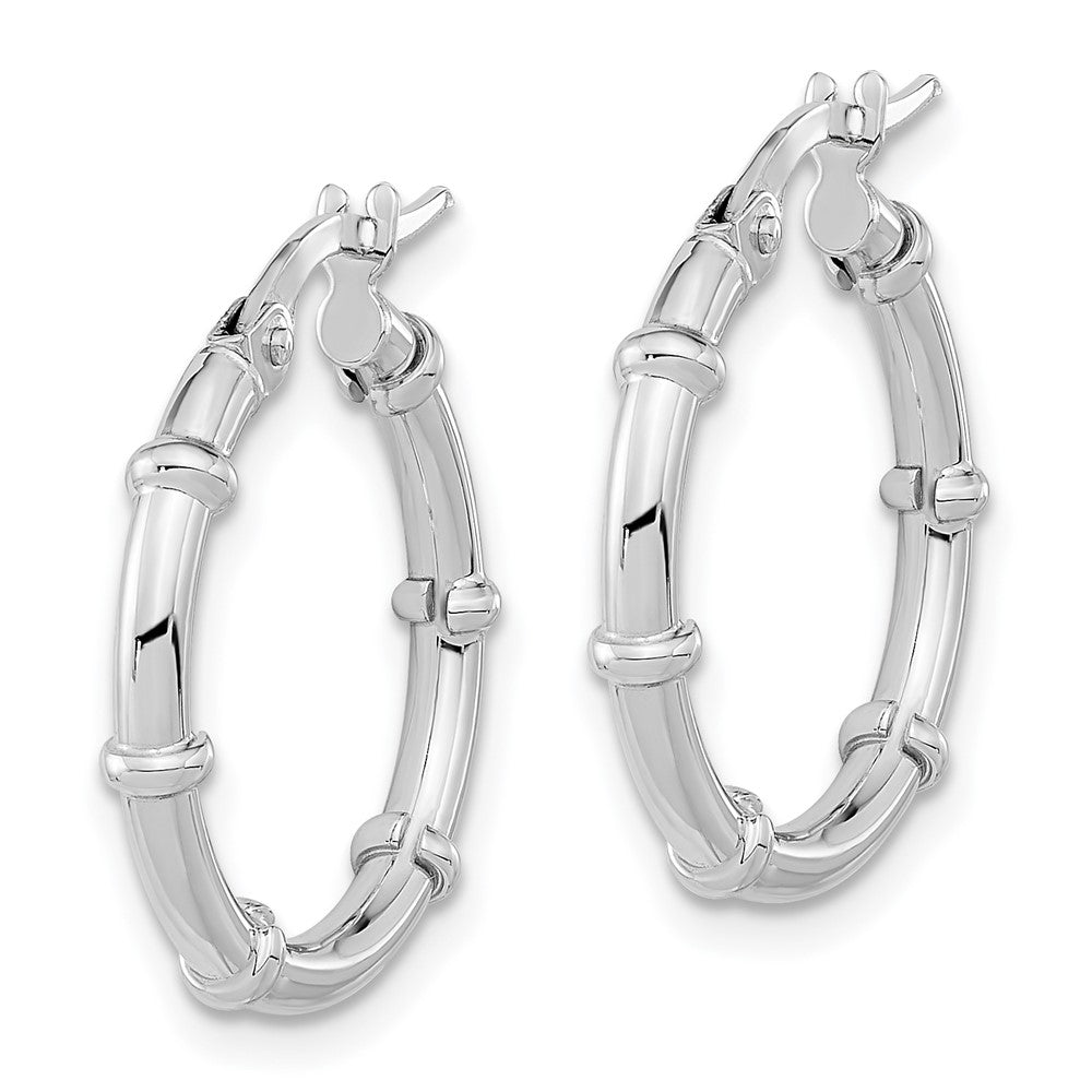 FJC Finejewelers 14 kt White Gold White Polished Fancy Hoop Earrings 20 x 19 mm