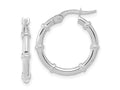 FJC Finejewelers 14 kt White Gold White Polished Fancy Hoop Earrings 20 x 19 mm