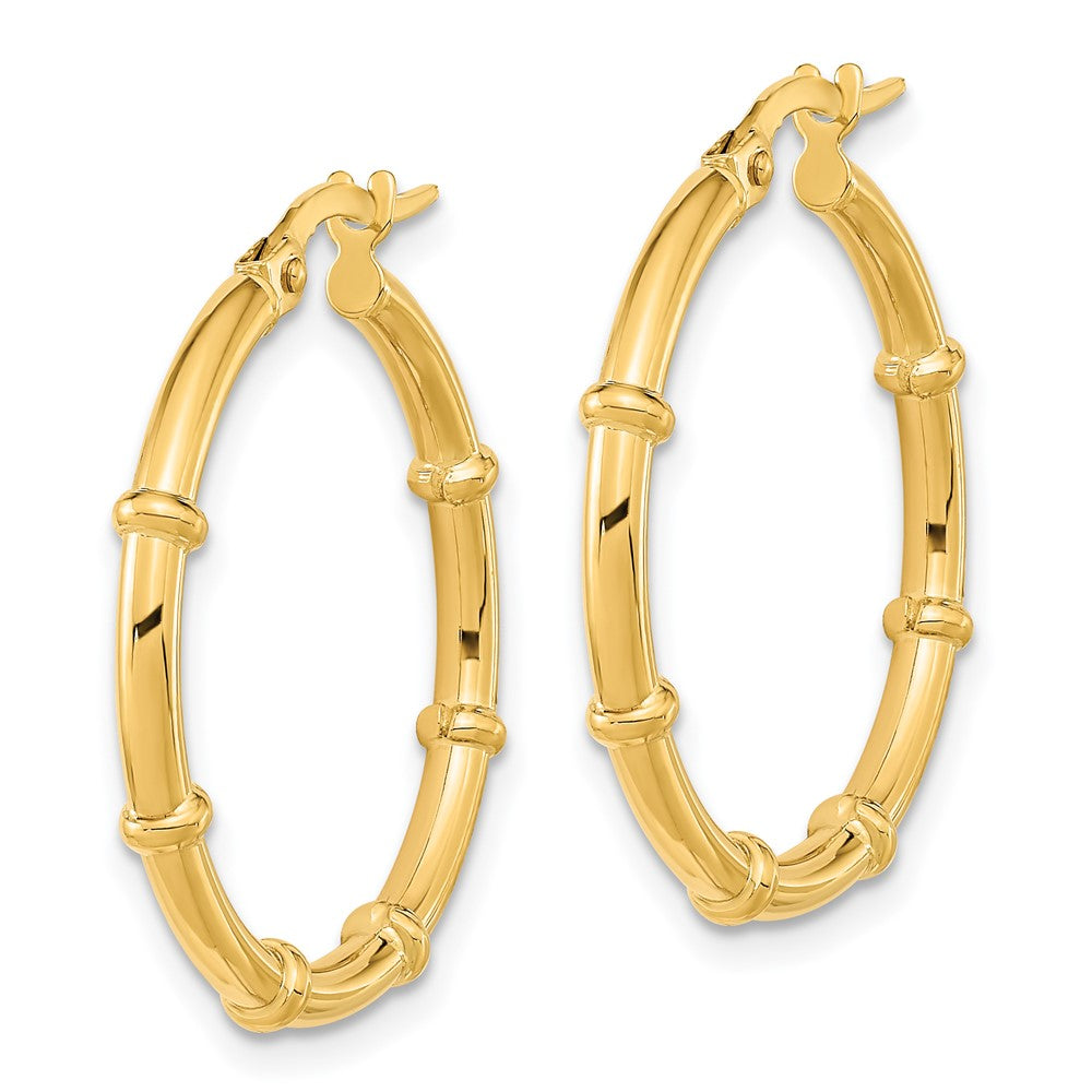 FJC Finejewelers 14 kt Yellow Gold Polished and Fancy Hoop Earrings 25 x 24 mm