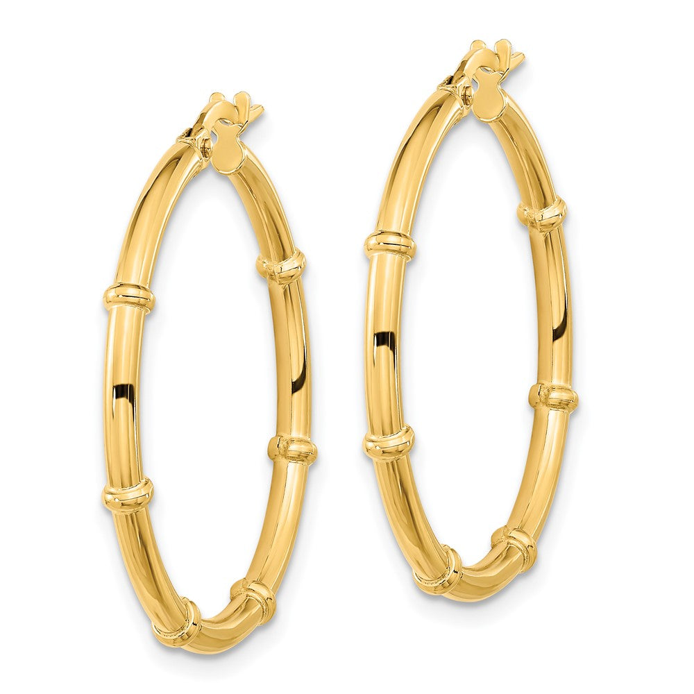 FJC Finejewelers 14 kt Yellow Gold Polished and Fancy Hoop Earrings 28 x 28 mm