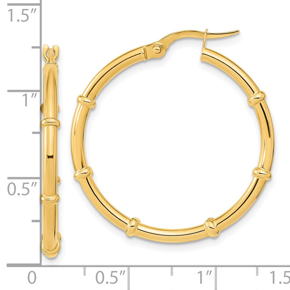 FJC Finejewelers 14 kt Yellow Gold Polished and Fancy Hoop Earrings 28 x 28 mm