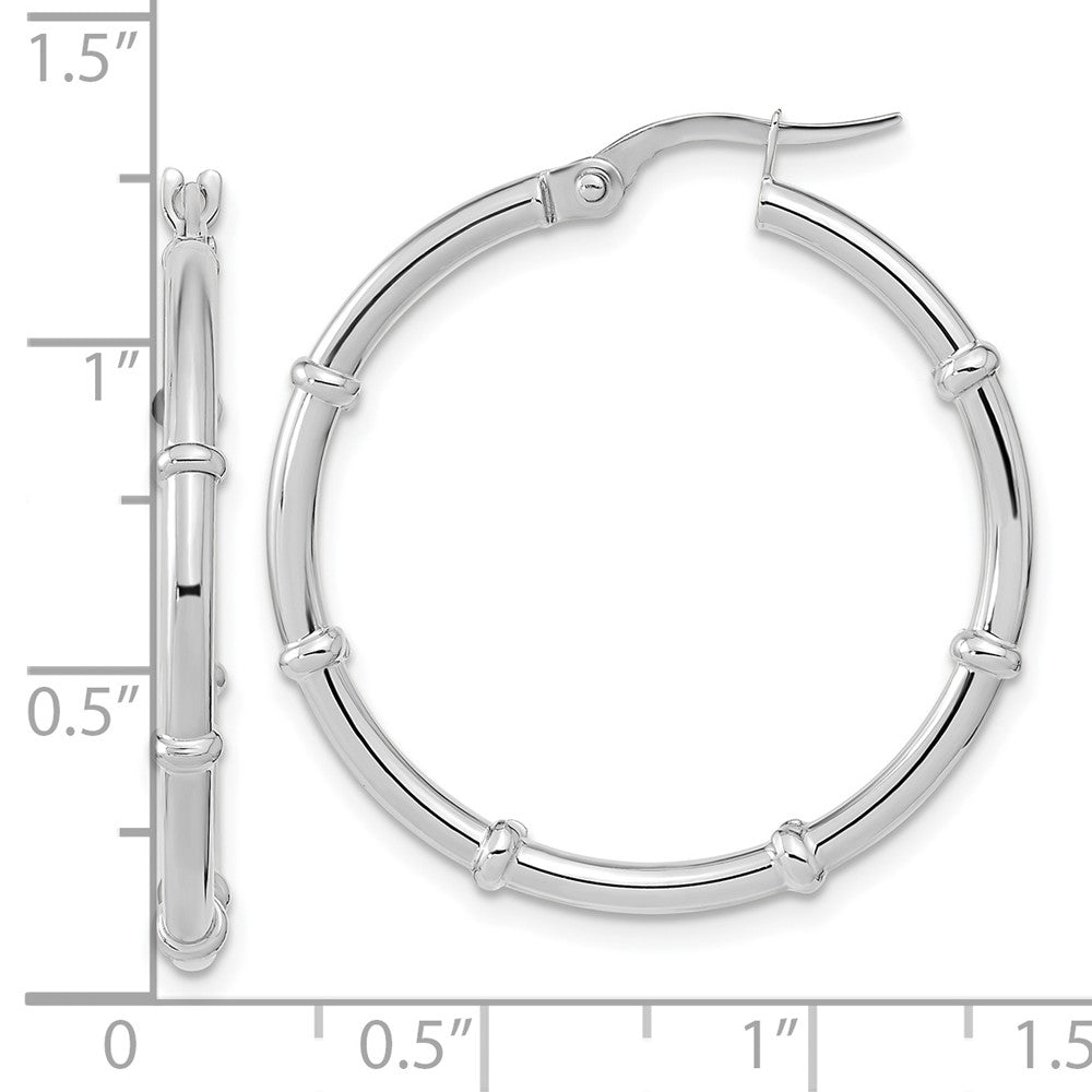 FJC Finejewelers 14 kt White Gold White Polished Fancy Hoop Earrings 28 x 28 mm