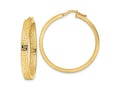 FJC Finejewelers 14 kt Yellow Gold Greek Key Hoop Earrings 36 x 35 mm