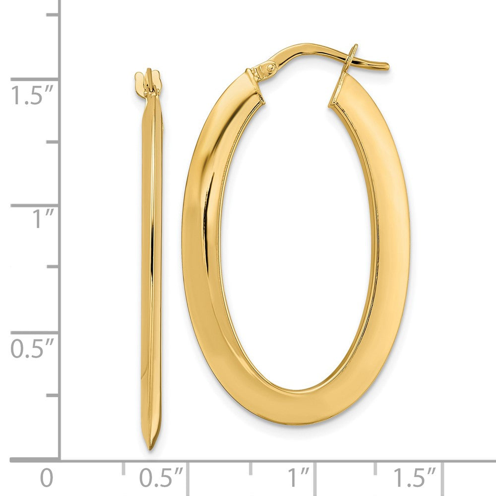 FJC Finejewelers 14 kt Yellow Gold Polished Oval Hoop Earrings 38 x 23 mm
