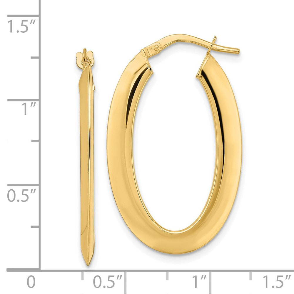 FJC Finejewelers 14 kt Yellow Gold Polished Oval Hoop Earrings 33 x 20 mm