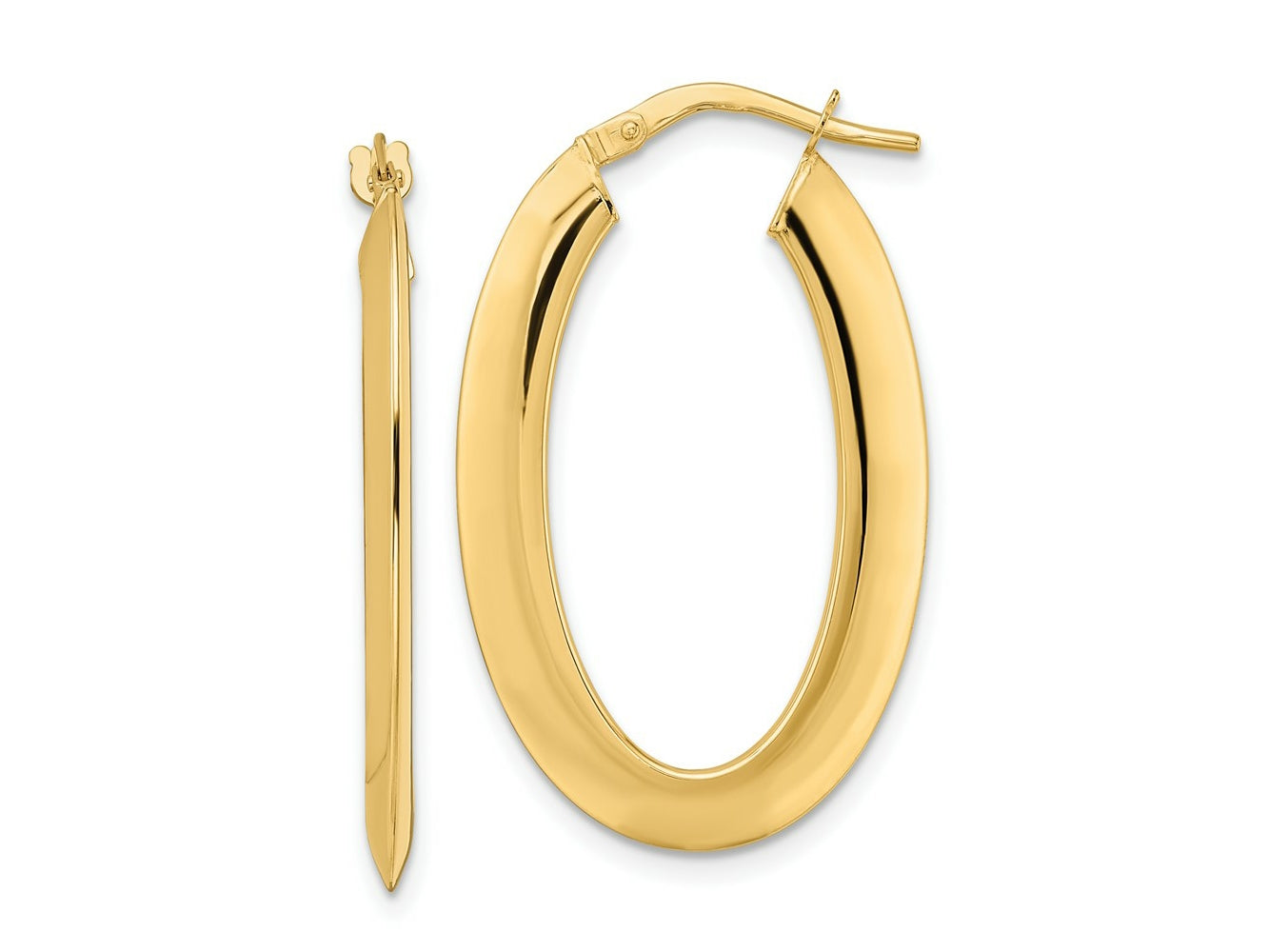 FJC Finejewelers 14 kt Yellow Gold Polished Oval Hoop Earrings 33 x 20 mm