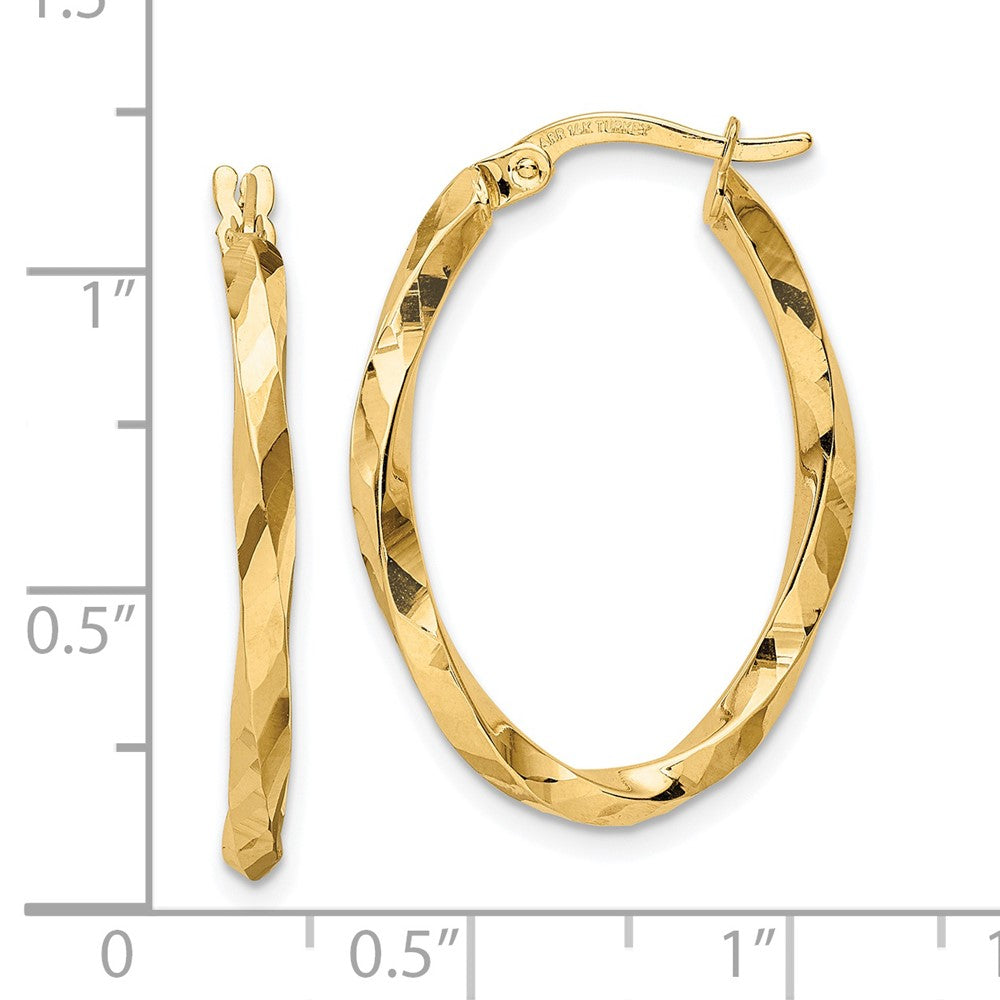 FJC Finejewelers 14 kt Yellow Gold Twisted 2.5x20x29mm Oval Hoop Earrings 28 mm x 20 mm