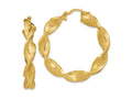 FJC Finejewelers 14 kt Yellow Gold Polished and Greek Satin Twisted Hoop Earrings 43 x 42 mm