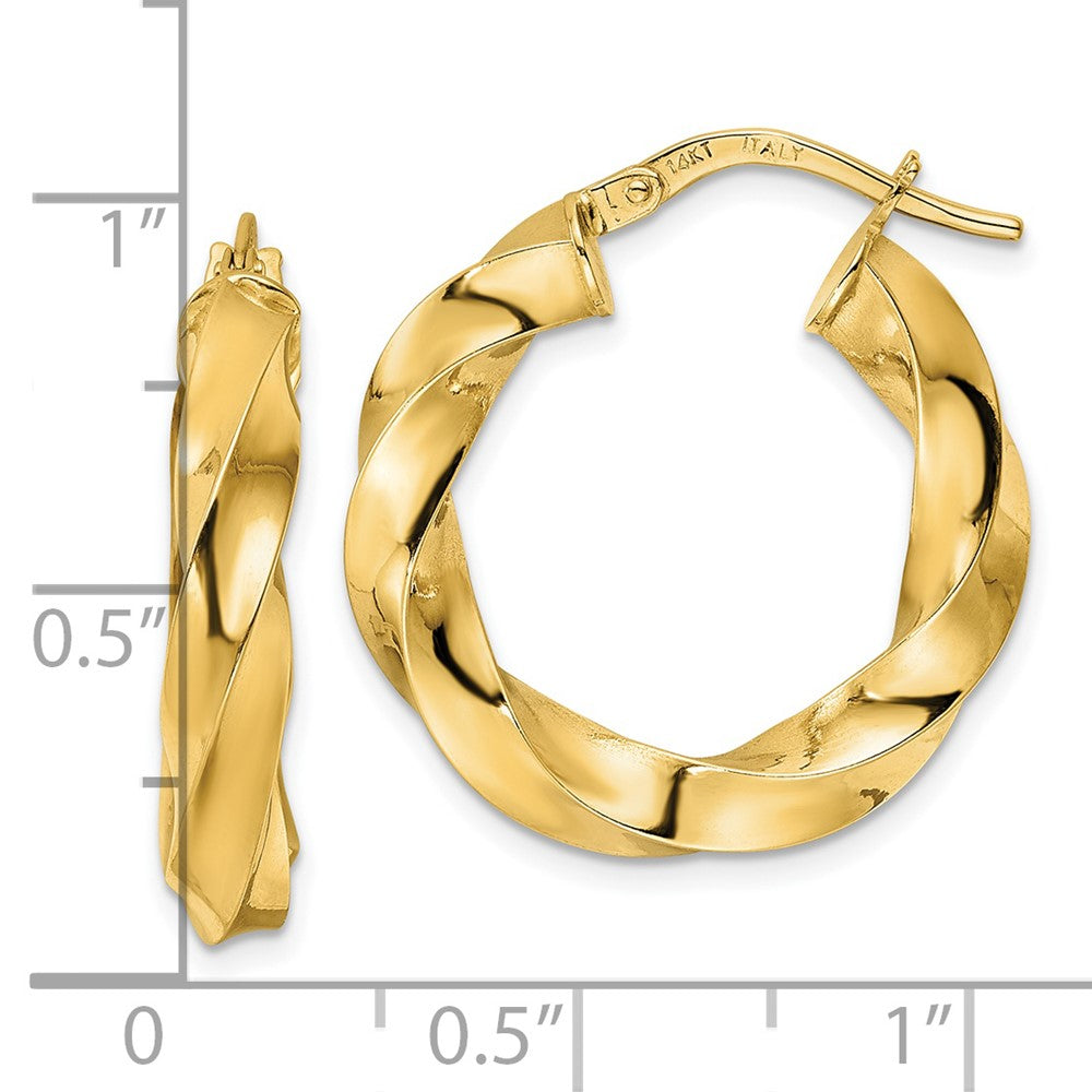 FJC Finejewelers 14 kt Yellow Gold Polished Twisted Hoop Earrings 23 x 21 mm