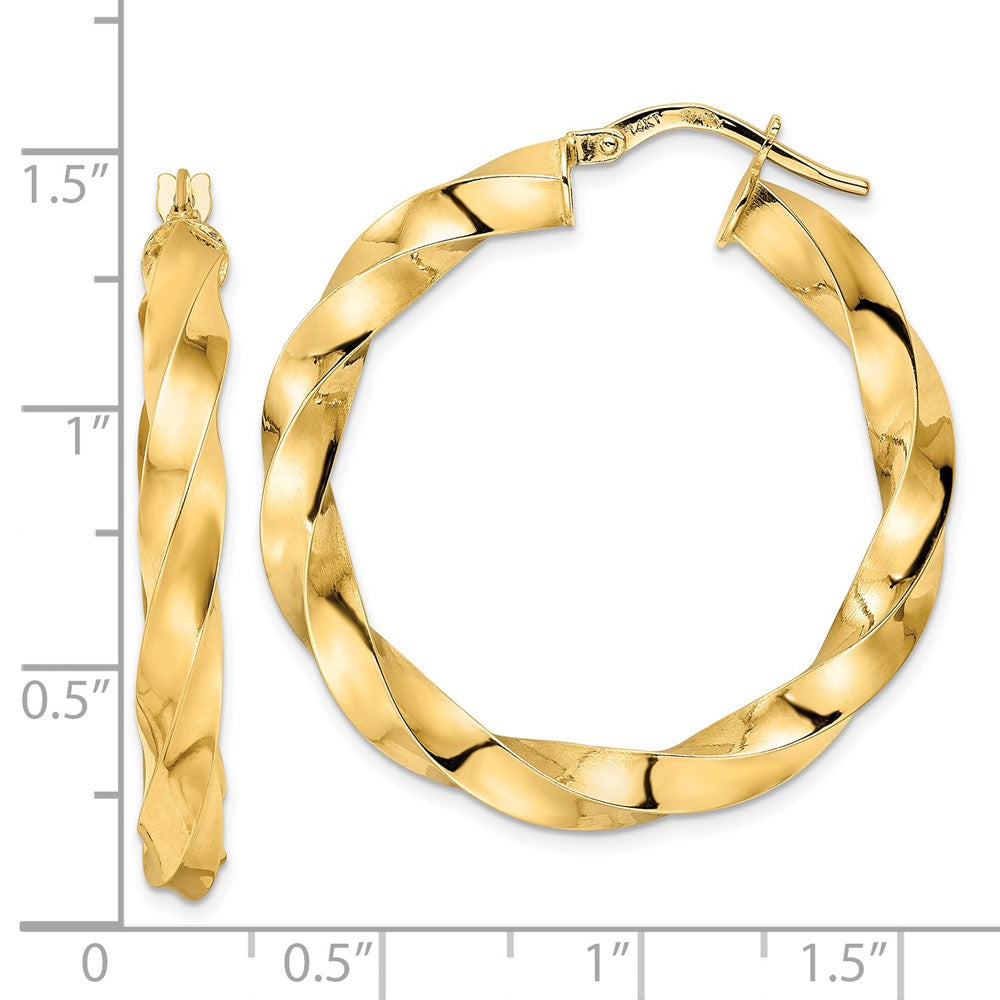 FJC Finejewelers 14 kt Yellow Gold Polished Twisted Hoop Earrings 34 x 32 mm