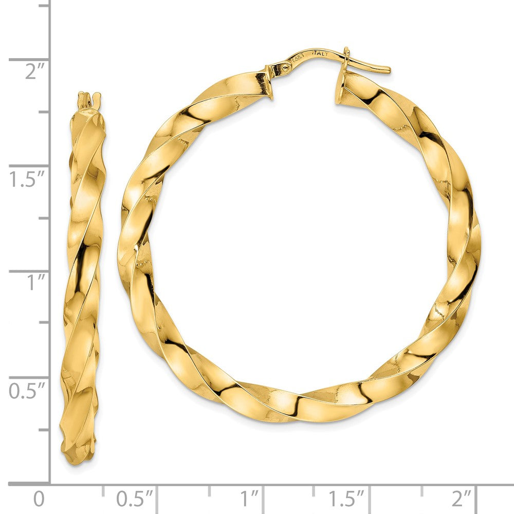 FJC Finejewelers 14 kt Yellow Gold Polished Twisted Hoop Earrings 44 x 42 mm
