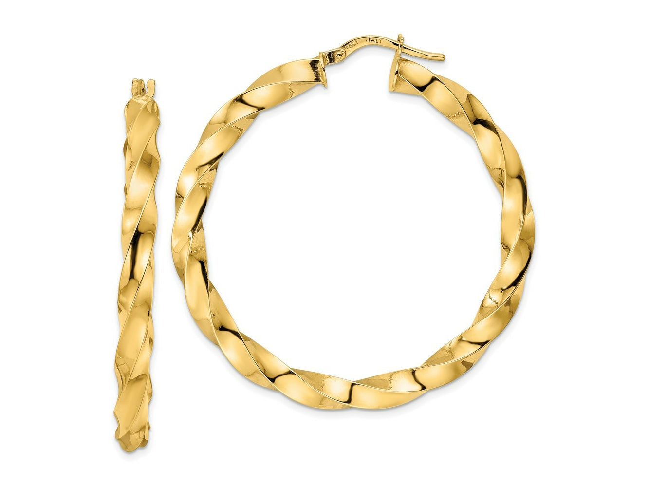 FJC Finejewelers 14 kt Yellow Gold Polished Twisted Hoop Earrings 44 x 42 mm