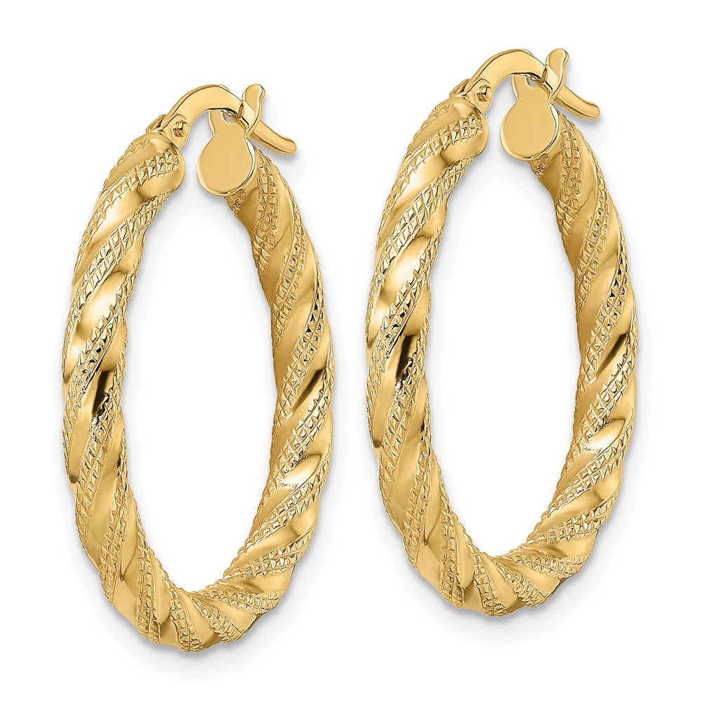 FJC Finejewelers 14 kt Yellow Gold Polished Twisted Hoop Earrings 26 x 25 mm